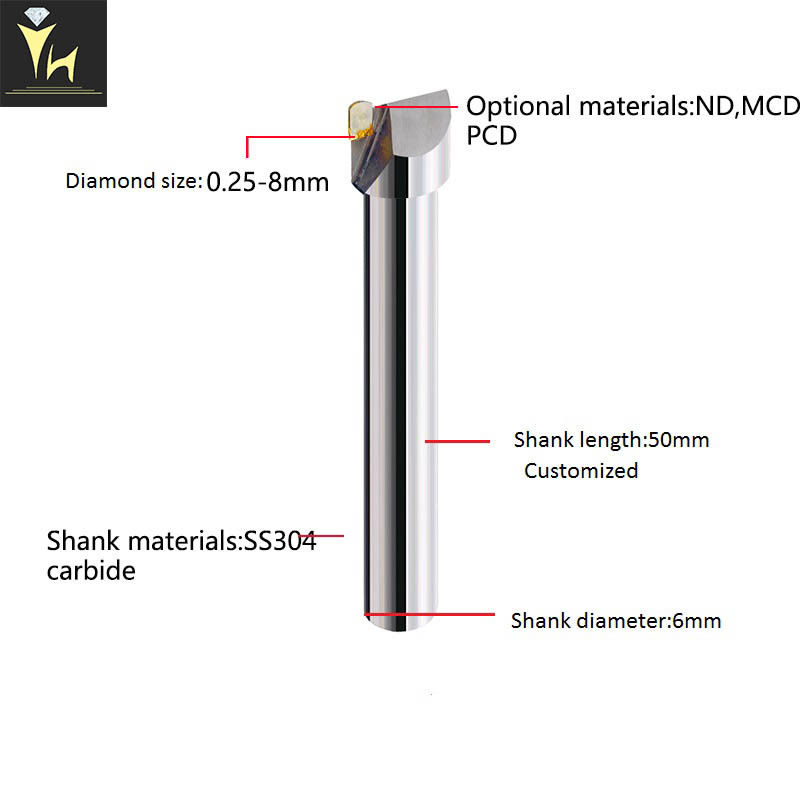 China CNC Machine 0.25mm MCD PCD Diamond Milling Tools factory